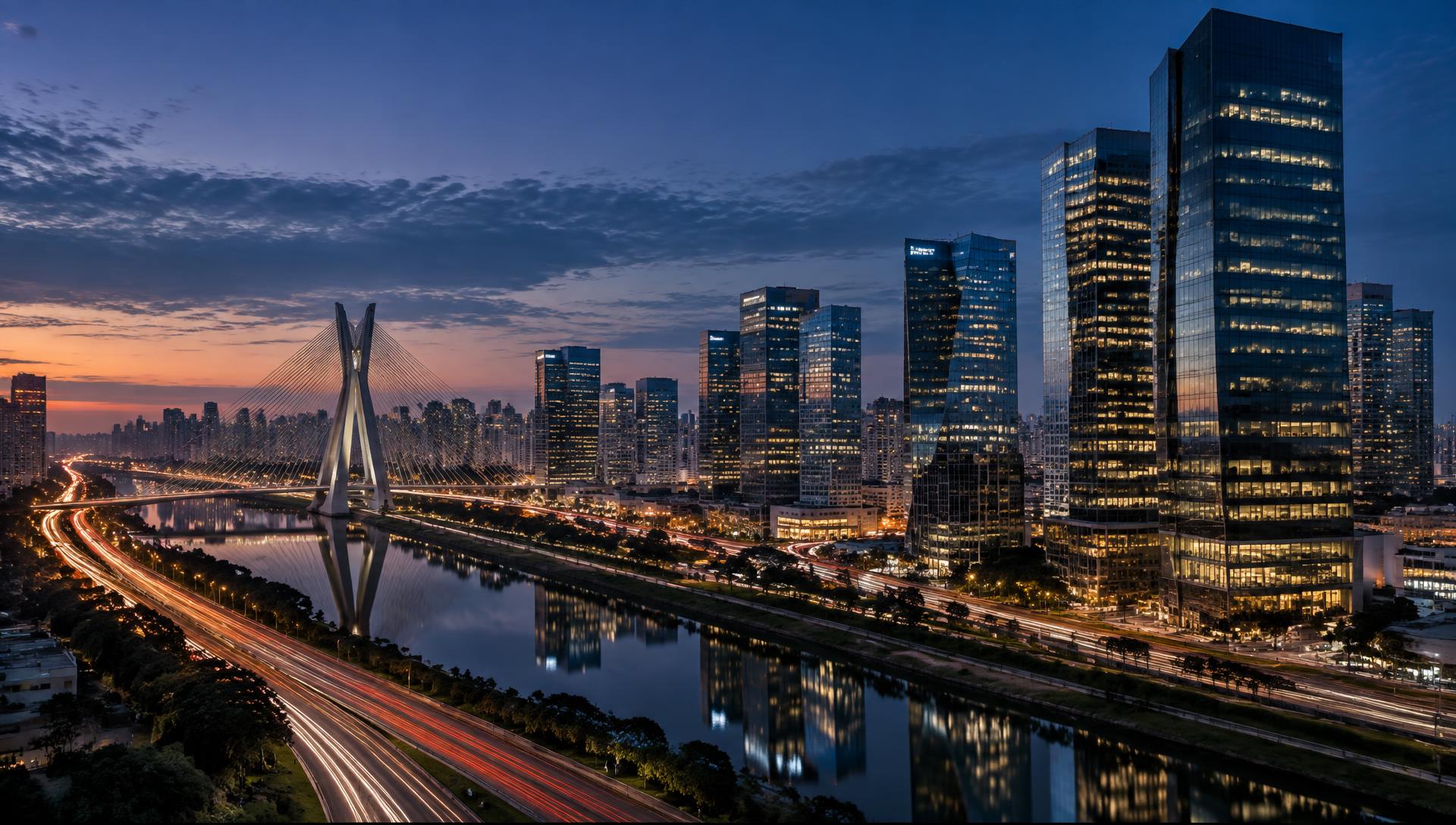 Centro financeiro de São Paulo em plena atividade