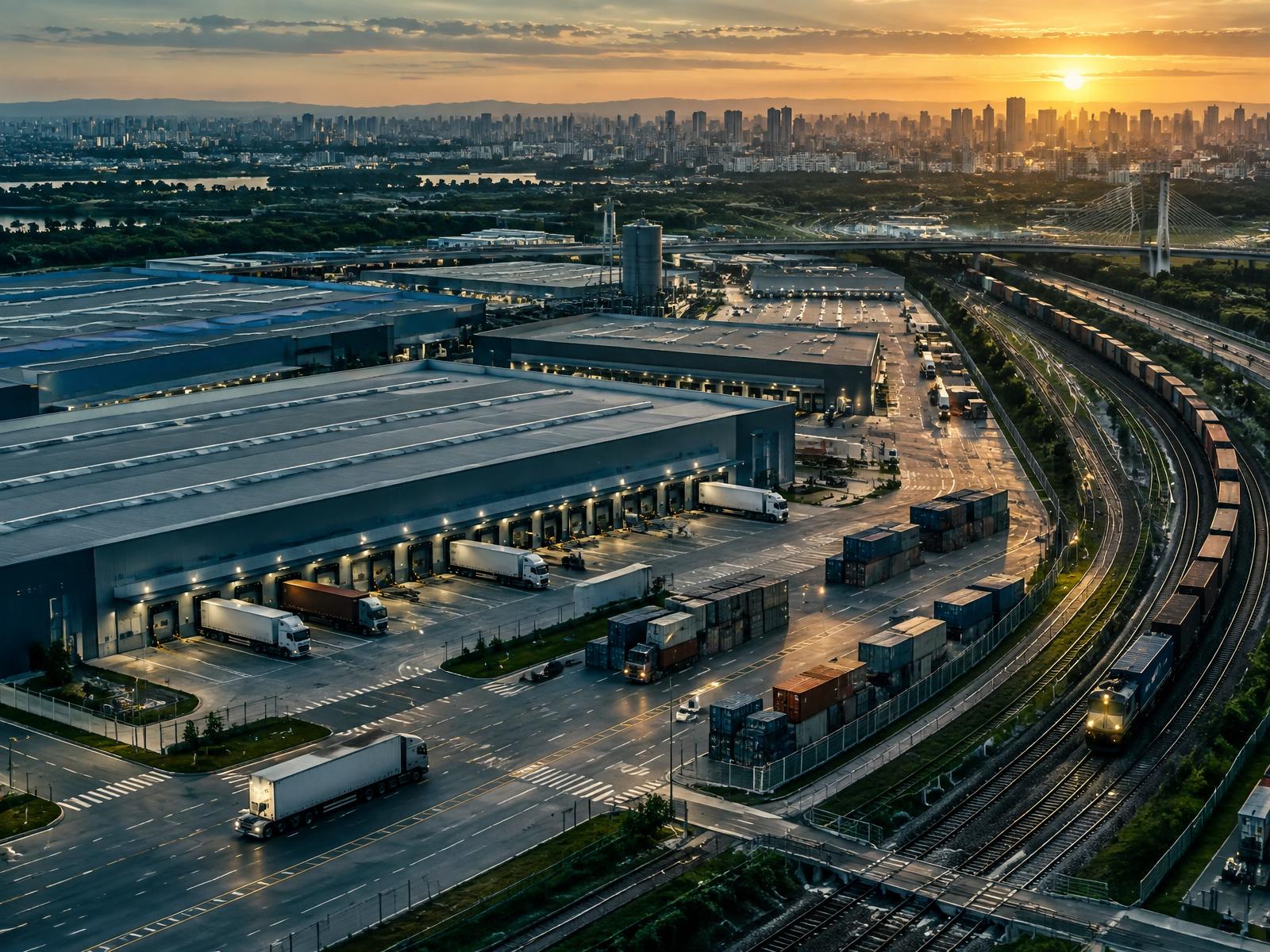 Operação industrial e logística na região de São Paulo